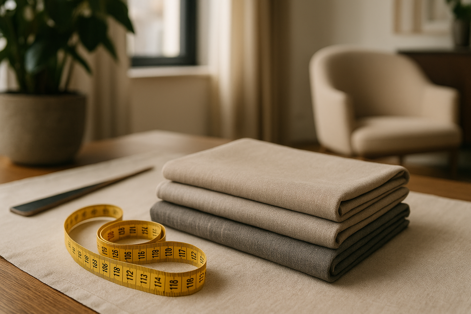 Dettagli sartoriali in un ambiente minimale e raffinato che evocano il concetto di esperienza su misura