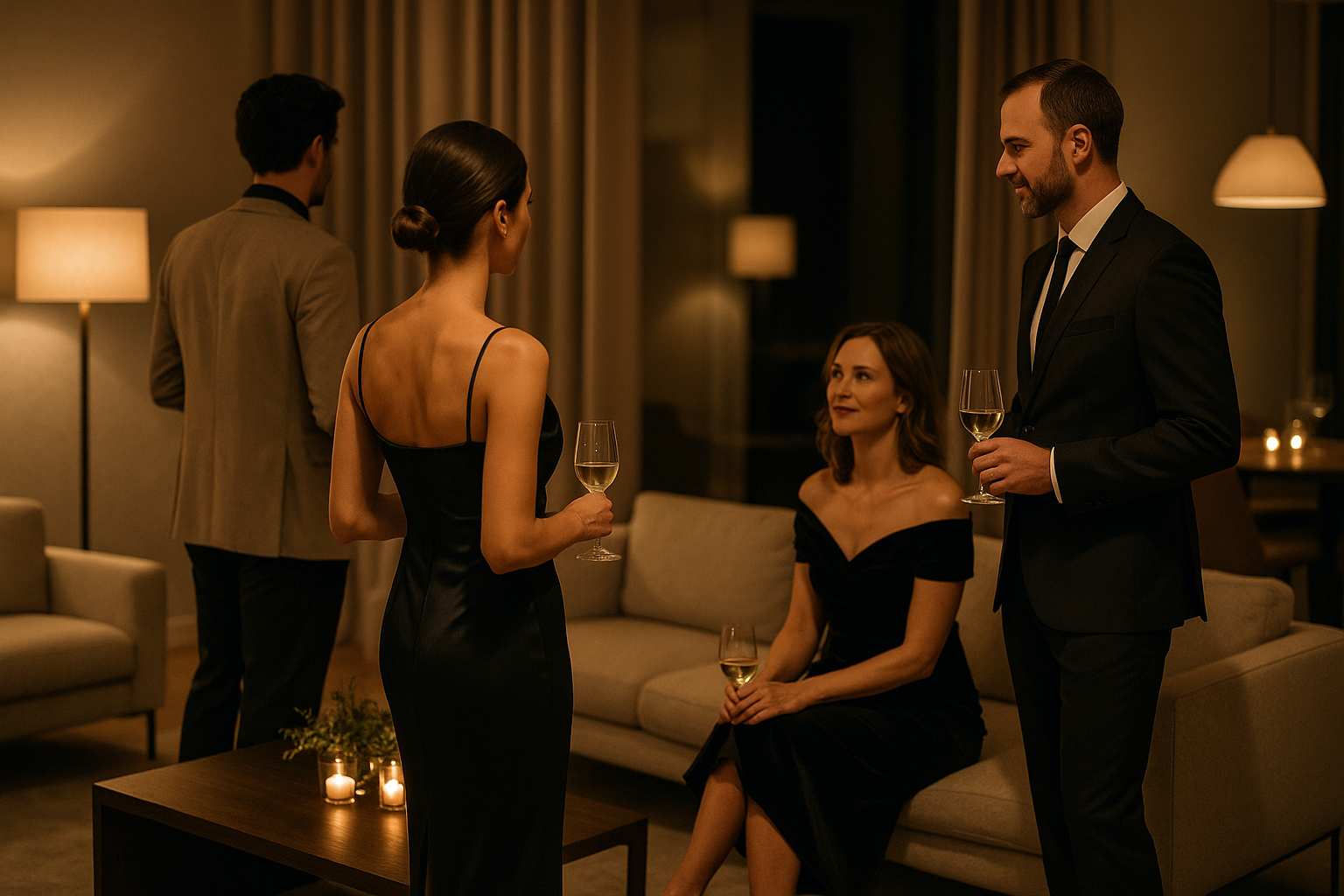 Serata privata in location elegante con atmosfera intima e ospiti selezionati